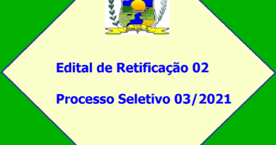 Edital de Retificação do Processo Seletivo 03