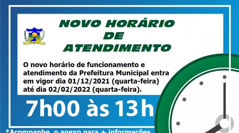 Acompanhe o decreto em anexo da mudança de horário.