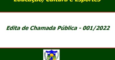 Banner do Edital de Chamda Pública 001/2022.