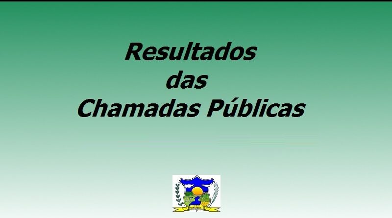 Resultado e Editais das chamada públicas 06. 07, 08, 09, 10, 11 e 12.