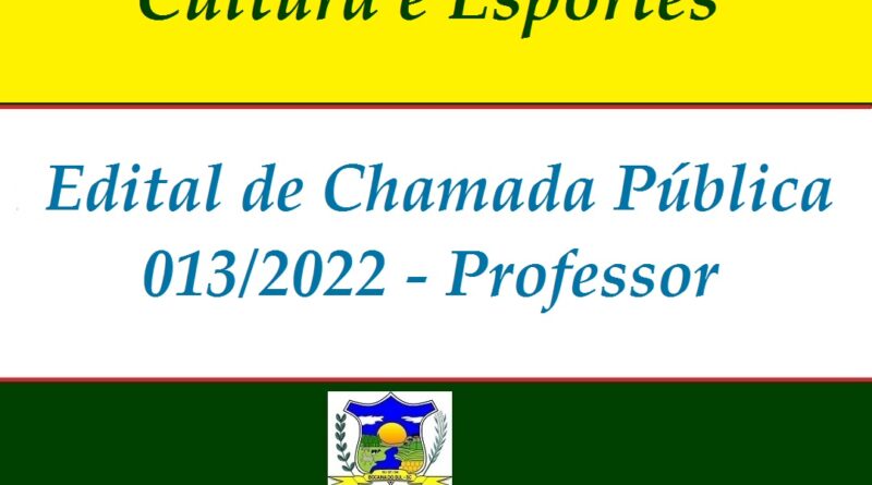 Edital de Chamada Pública para Professore