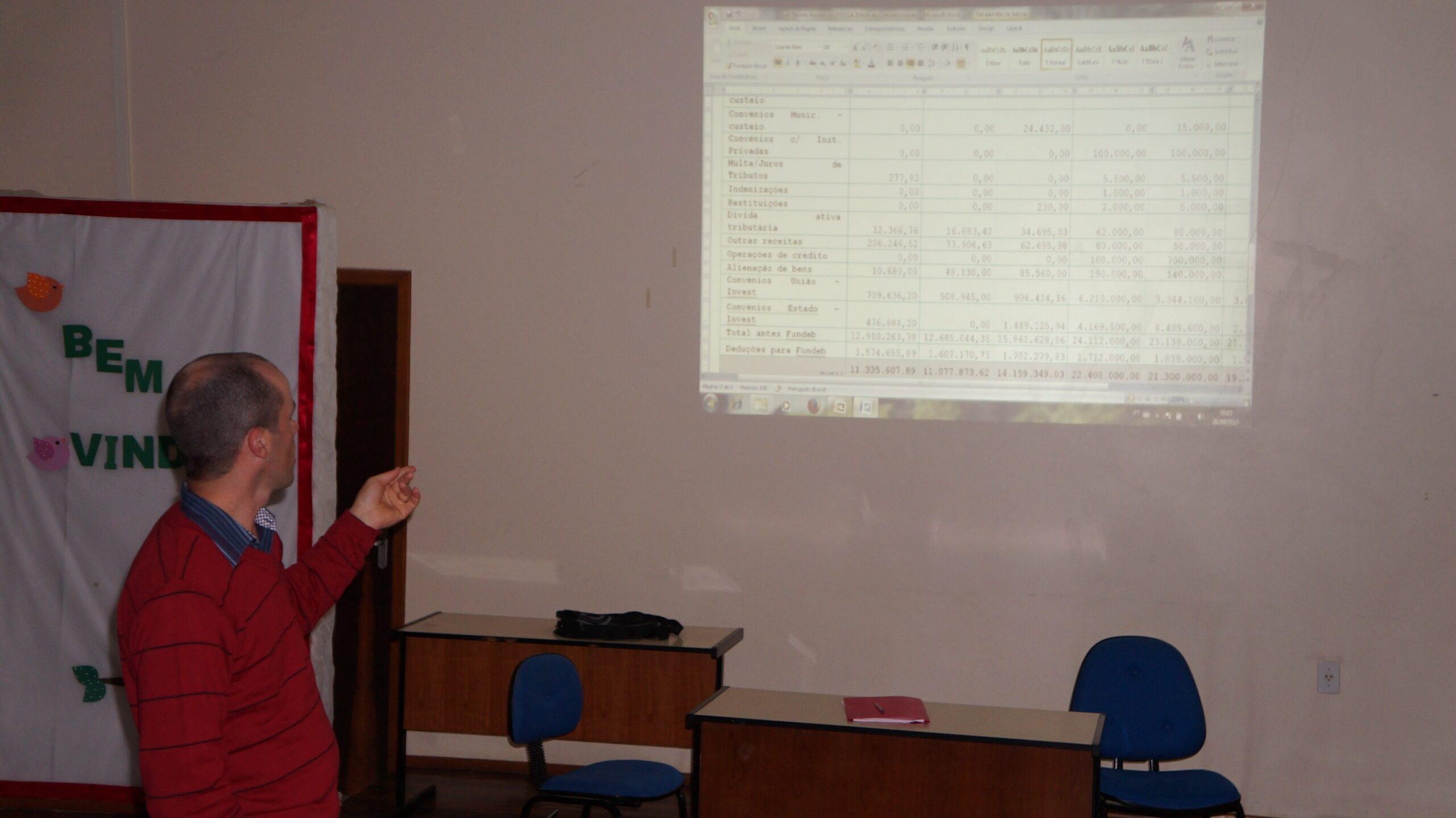 Contador do município apontando os dados para 2016