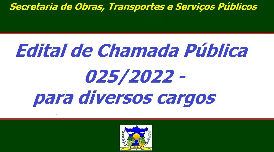 A Prefeitura Municipal De Bocaina Do Sul Torna Pública As Normativas Da Chamada Pública 025 0235