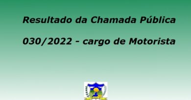 Resultado da Chamada Pública 030.