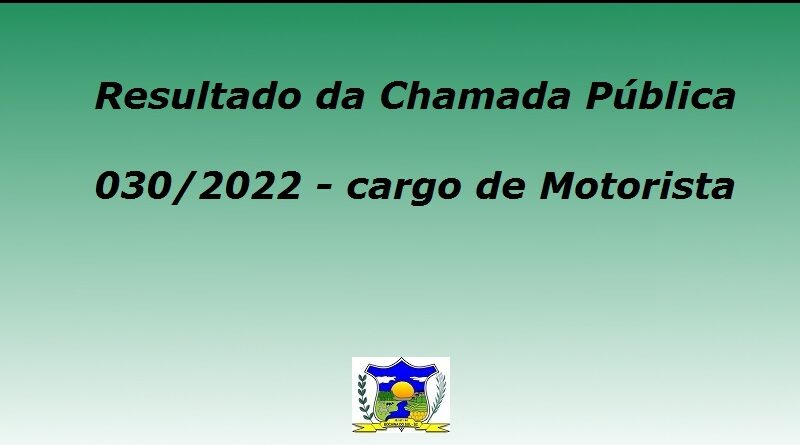 Resultado Da Chamada Pública 0302022 Motorista Prefeitura De Bocaina Do Sul 8021