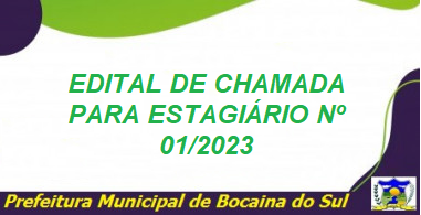 EDITAL DE CHAMADA PARA ESTAGIÁRIO Nº 1/2023