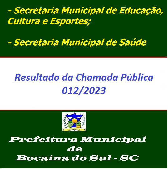 Resultado Da Chamada Pública Edital Nº 122023 Prefeitura De Bocaina Do Sul 4503