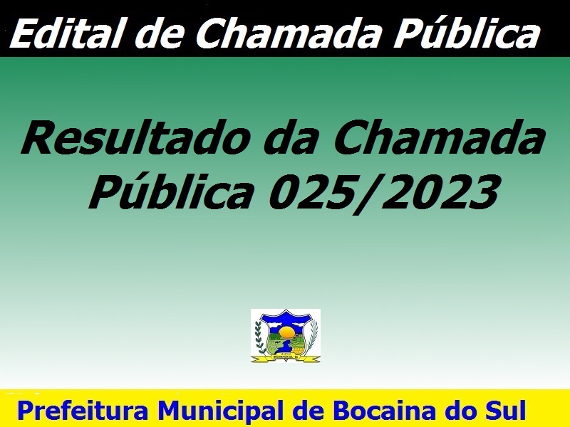 Resultado Da Chamada Pública 0252023 Prefeitura De Bocaina Do Sul 1335